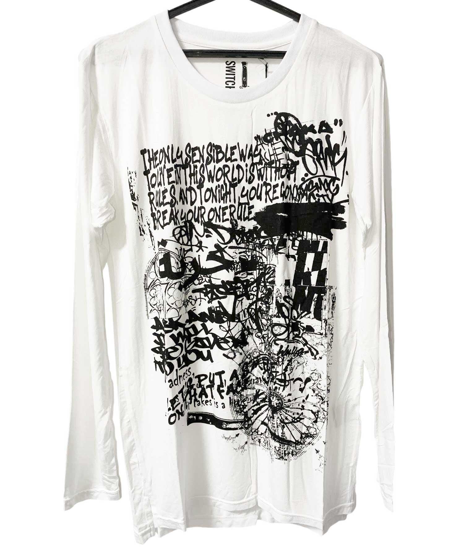 SWITCHBLADE(スイッチブレード)WALL PRINT L/S TEE【WHITE】