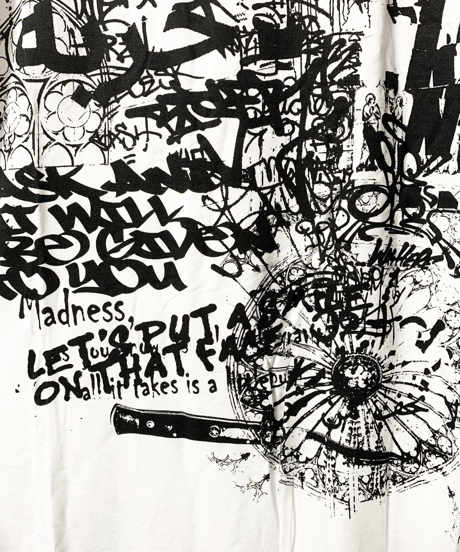 SWITCHBLADE(スイッチブレード)WALL PRINT L/S TEE【WHITE】