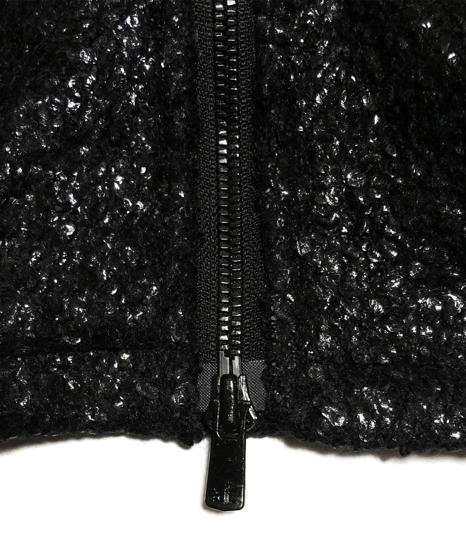ys Yuji SUGENO (イース ユウジ スゲノ)Black Foil Tweed Double Riders Jacket
