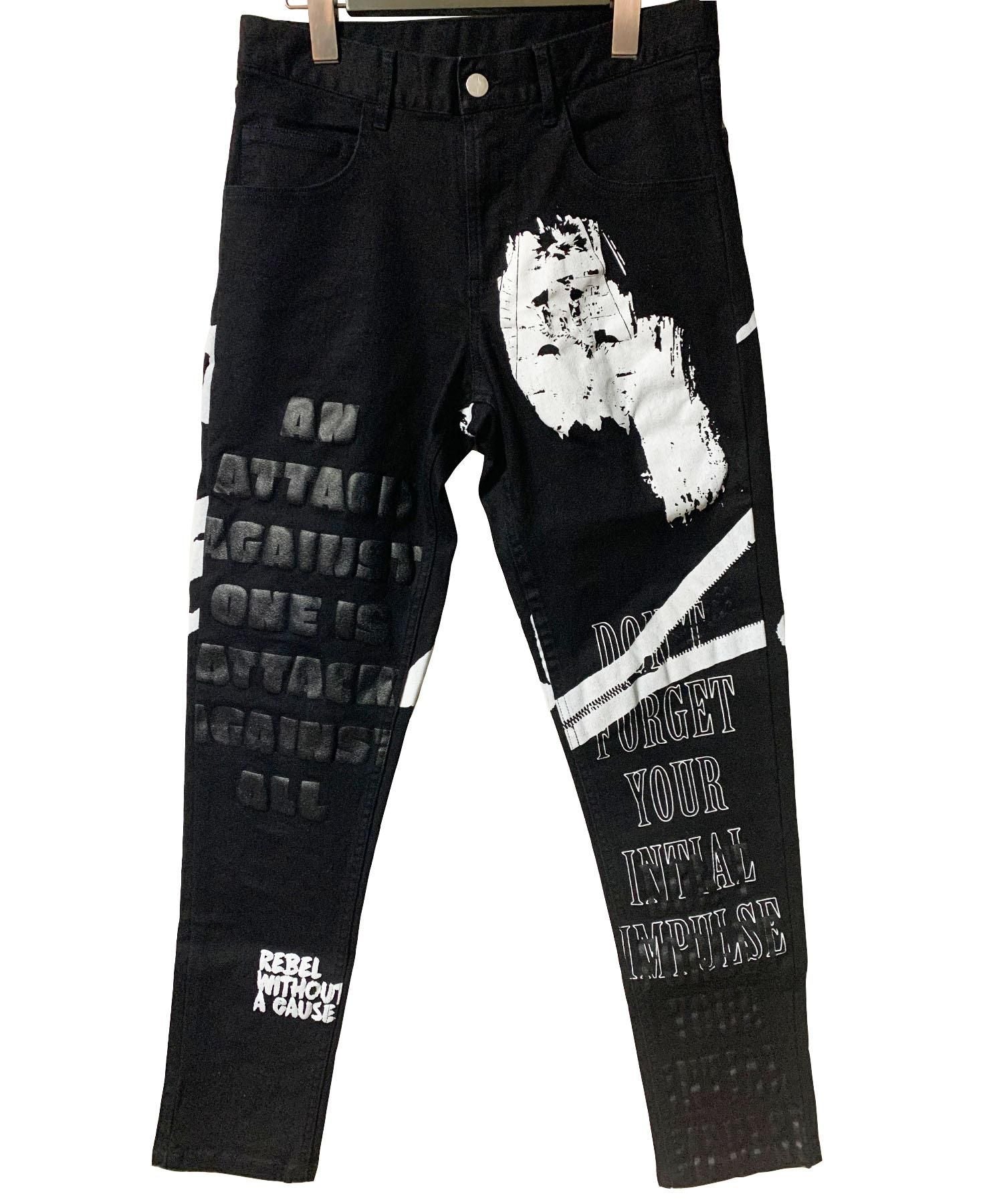 SWITCHBLADE (スイッチブレード)GRAPHIC PRINT DENIM PT 【BLACK】