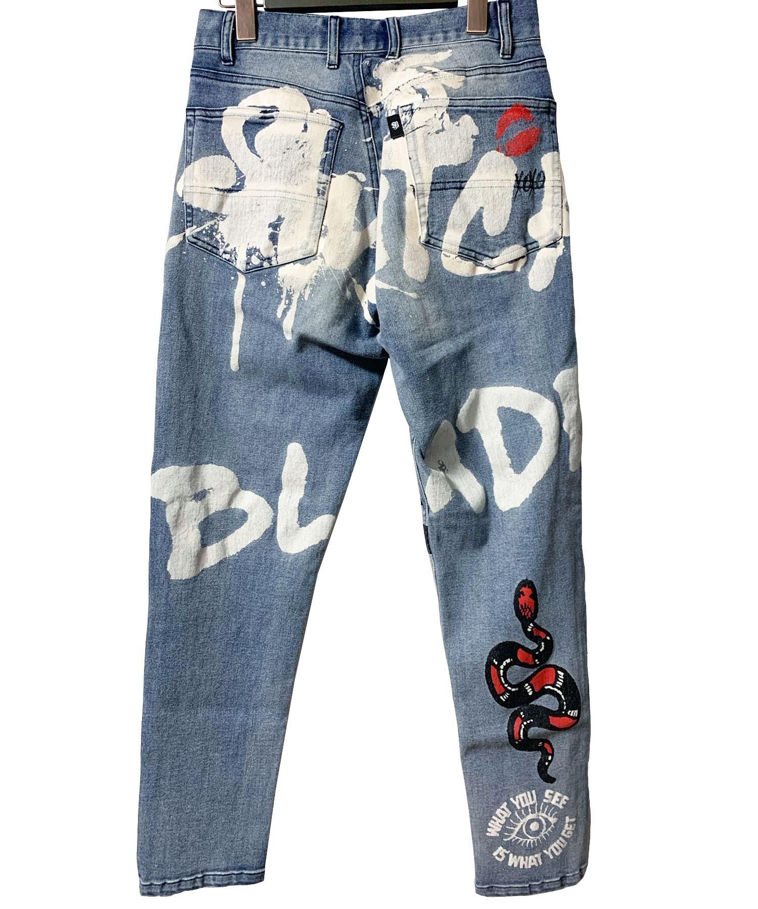 SWITCHBLADE (スイッチブレード)GRAPHIC PRINT DENIM PT 【INDIGO】