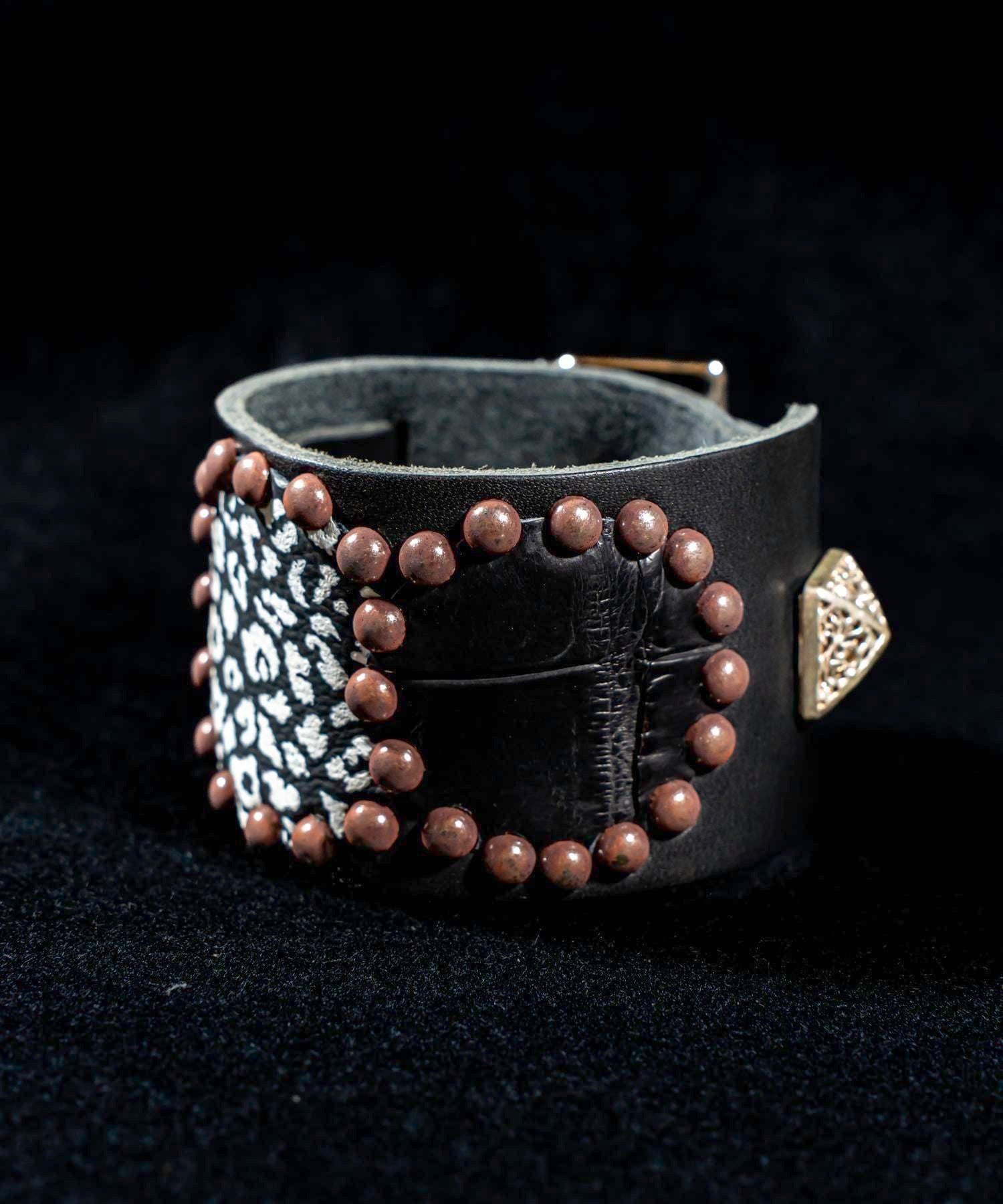 JOHNNY BUSINESS (ジョニービジネス) Studs Leather Bracelet ‘’Type J’’