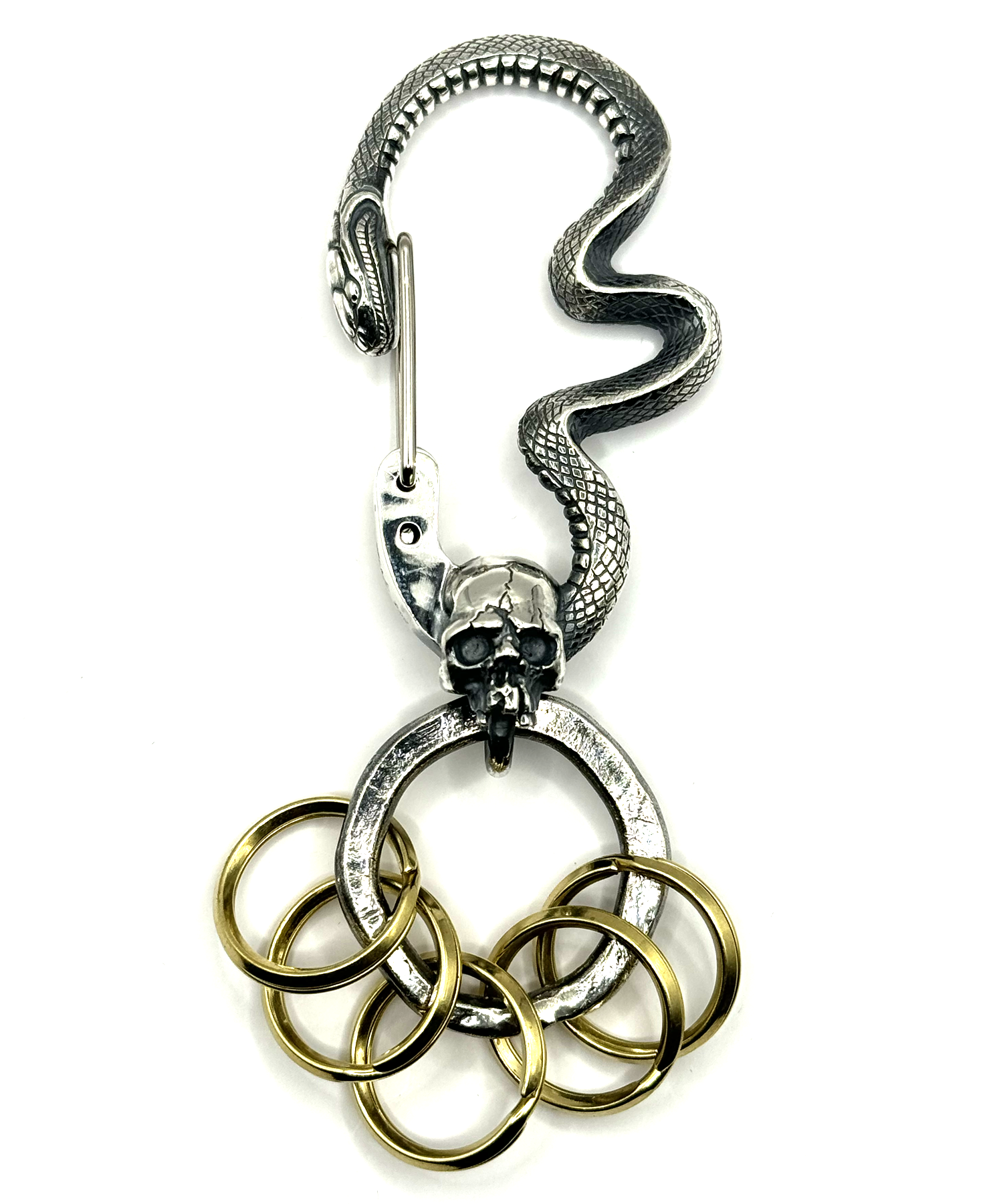 【受注生産】ROSH (ロッシュ)Snake&Skull Keychain / SILVER
