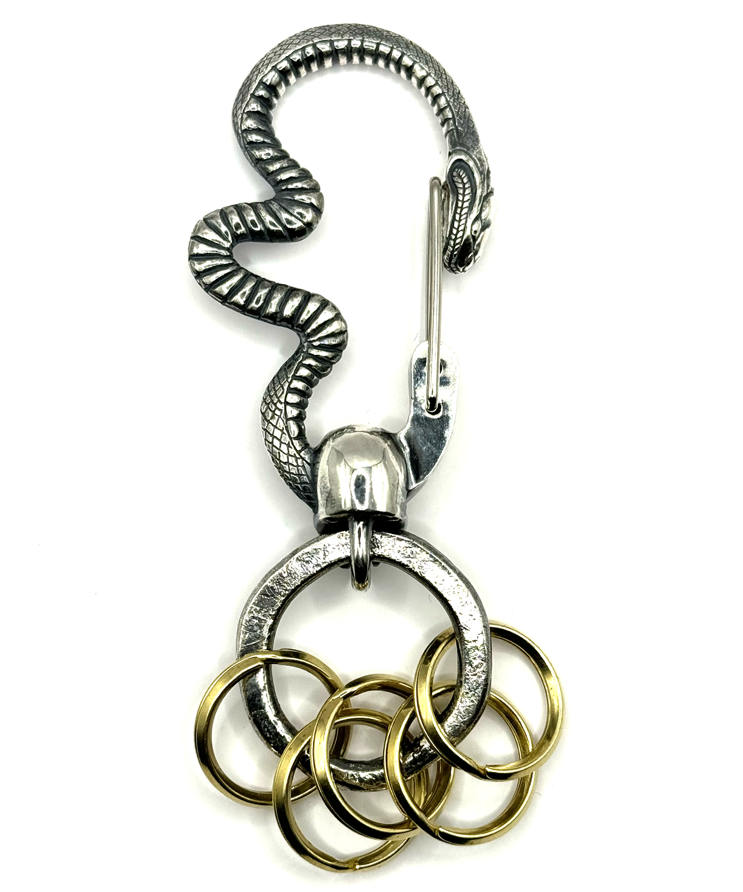 【受注生産】ROSH (ロッシュ)Snake&Skull Keychain / SILVER