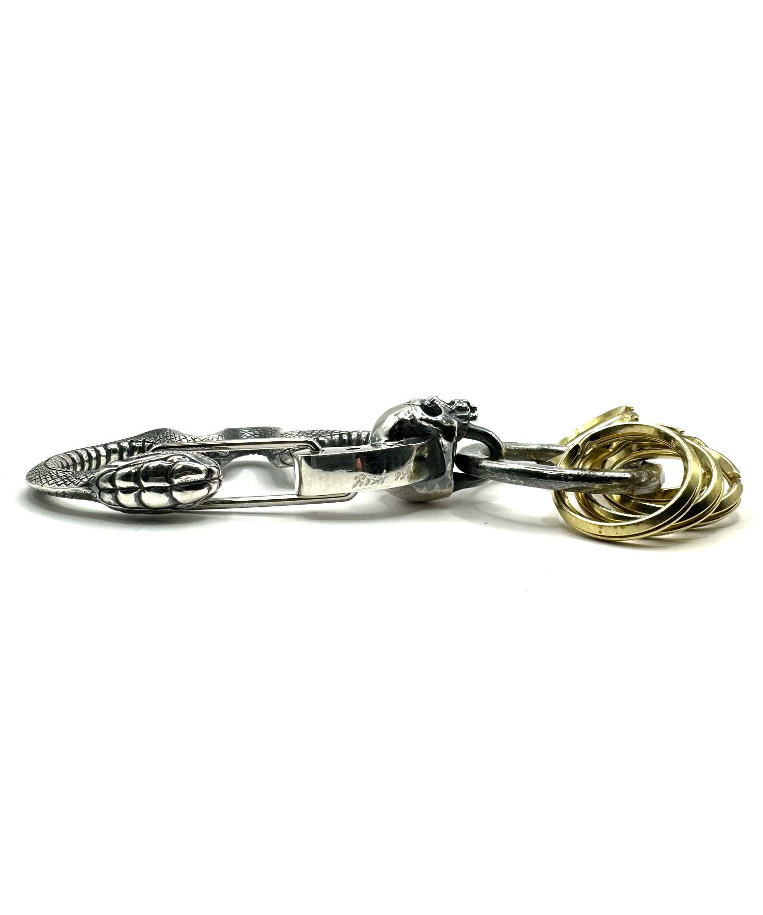 【受注生産】ROSH (ロッシュ)Snake&Skull Keychain / SILVER