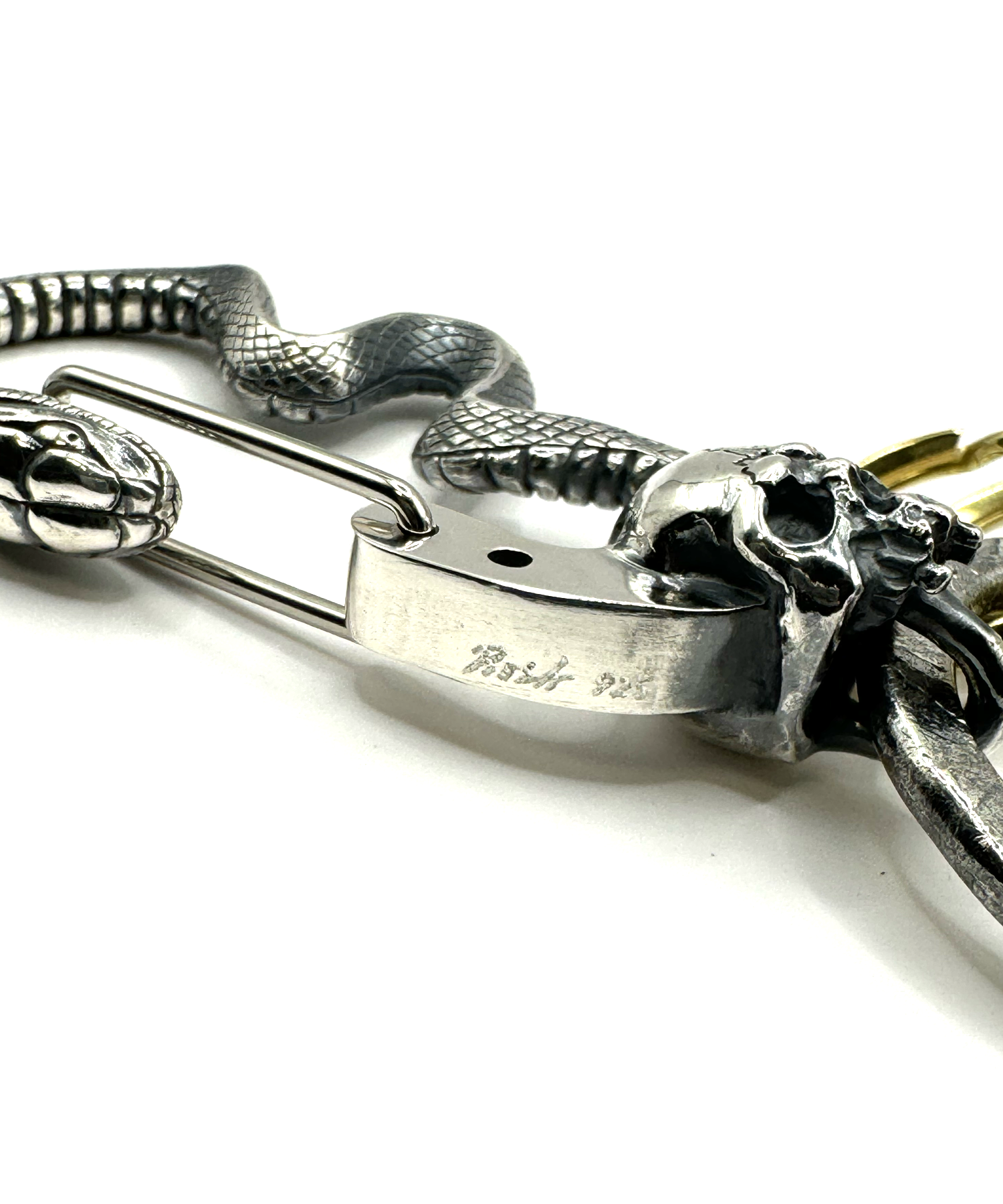 【受注生産】ROSH (ロッシュ)Snake&Skull Keychain / SILVER