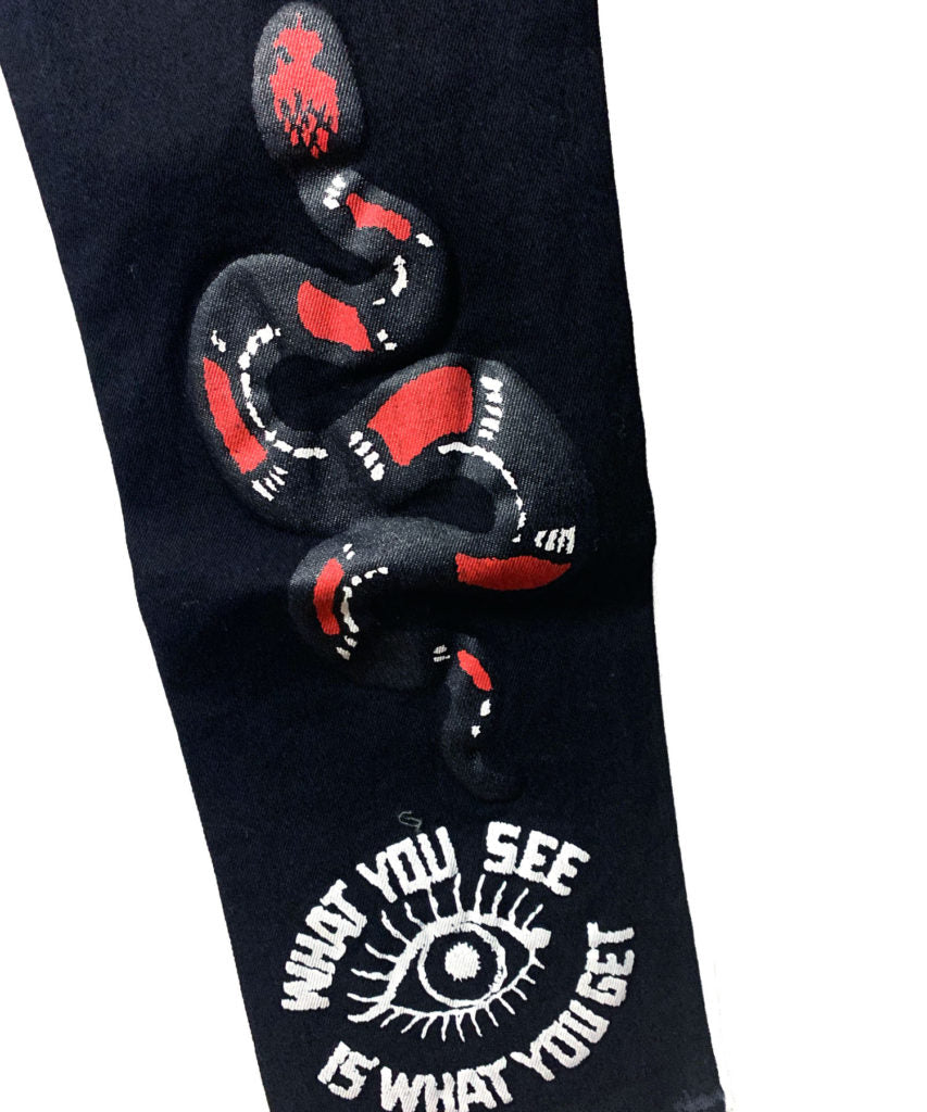 SWITCHBLADE (スイッチブレード)GRAPHIC PRINT DENIM PT 【BLACK】