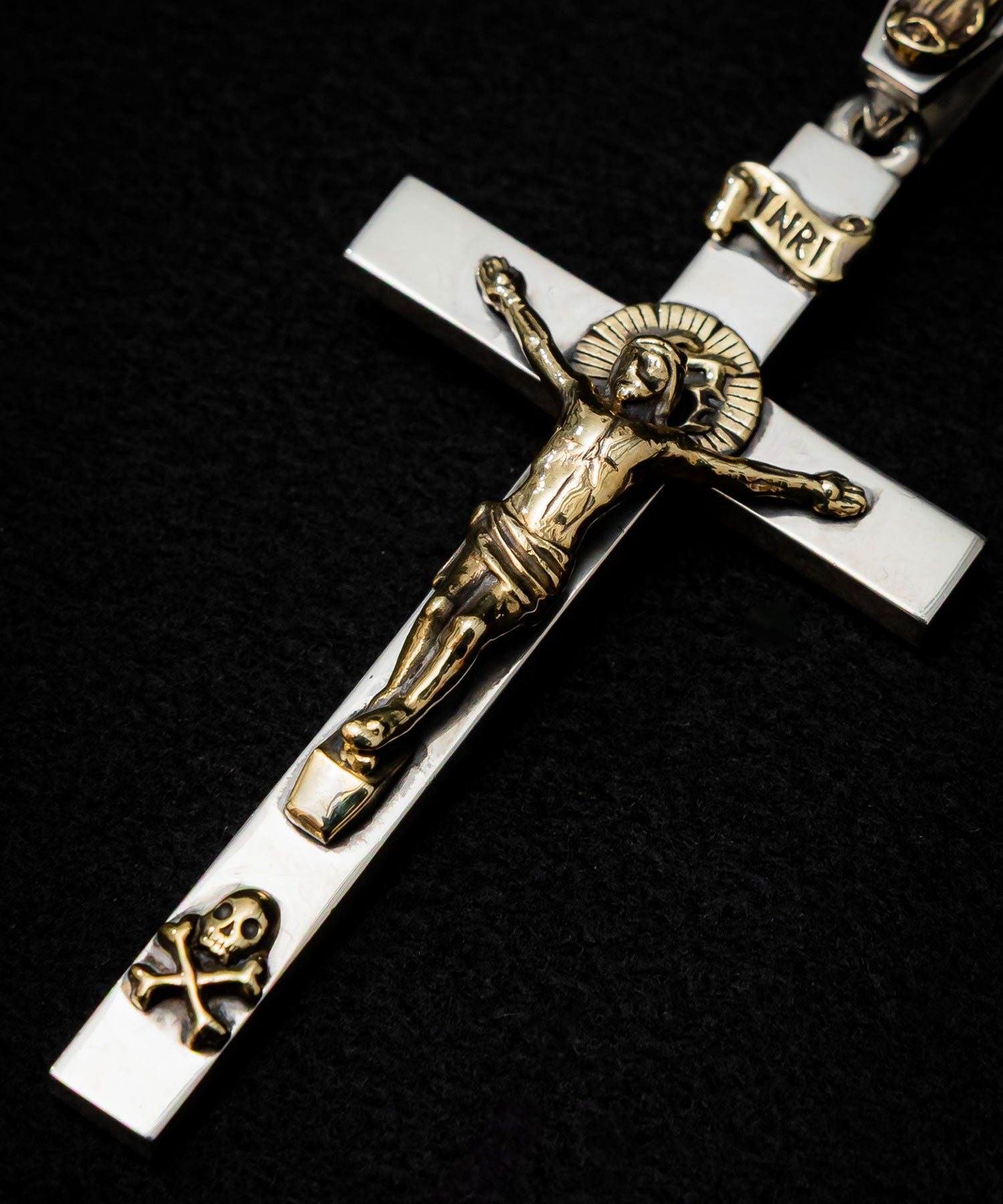 TRAPNEST特注】ROSH （ロッシュ）Crucifix Pendant SILVER × BRASS
