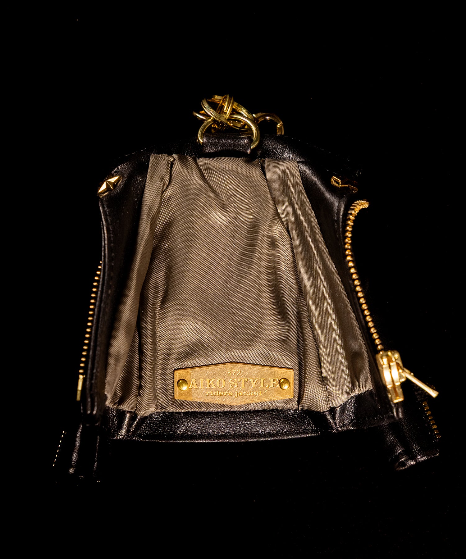 AIKO STYLE(アイコスタイル)ライダースジャケットキーホルダー 馬革 MEDIUM 専用ストラップセット