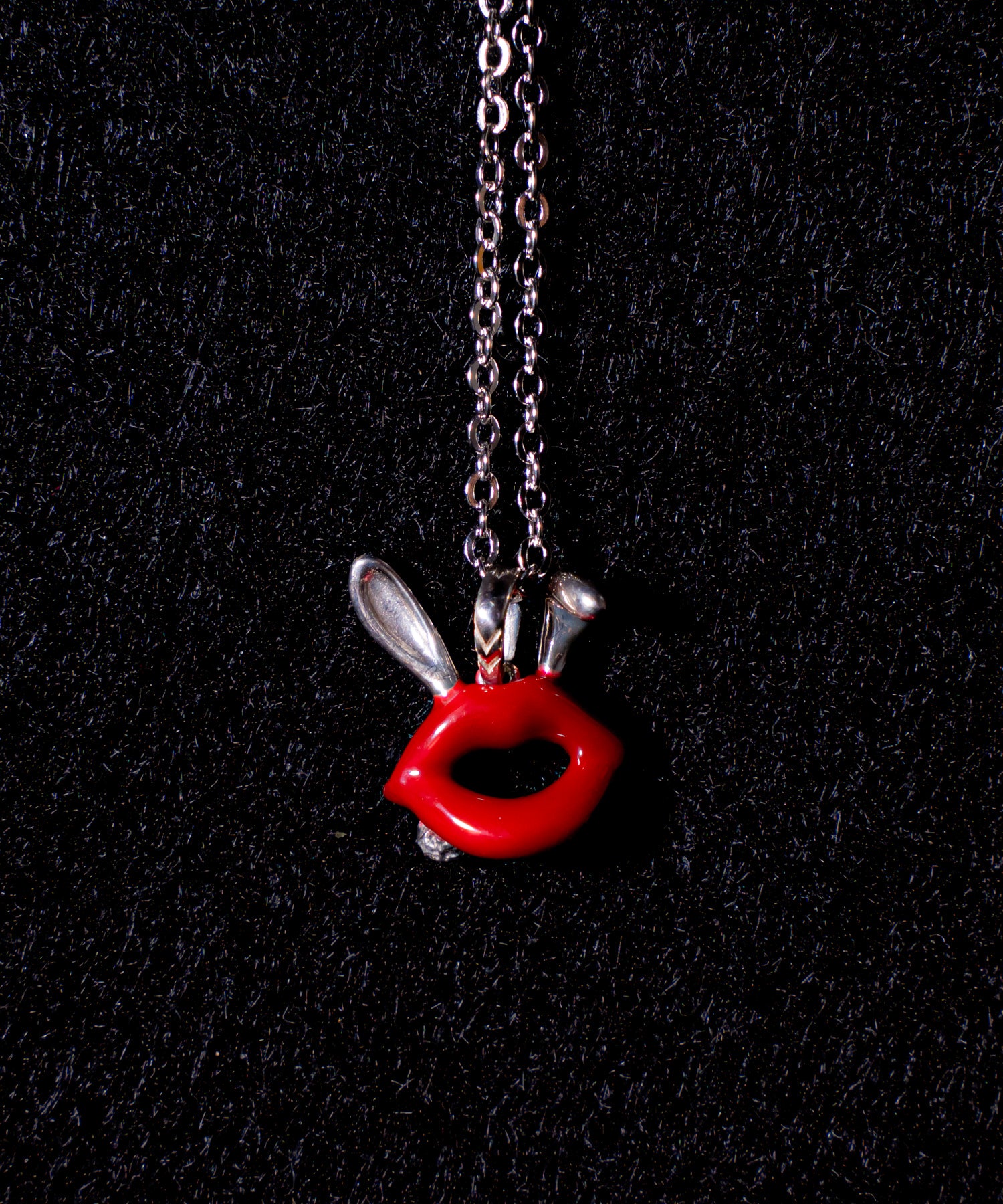 【受注生産】Lips & Tips(リップス&ティップス) ROUGE LIP BUNNY CHARM / SILVER