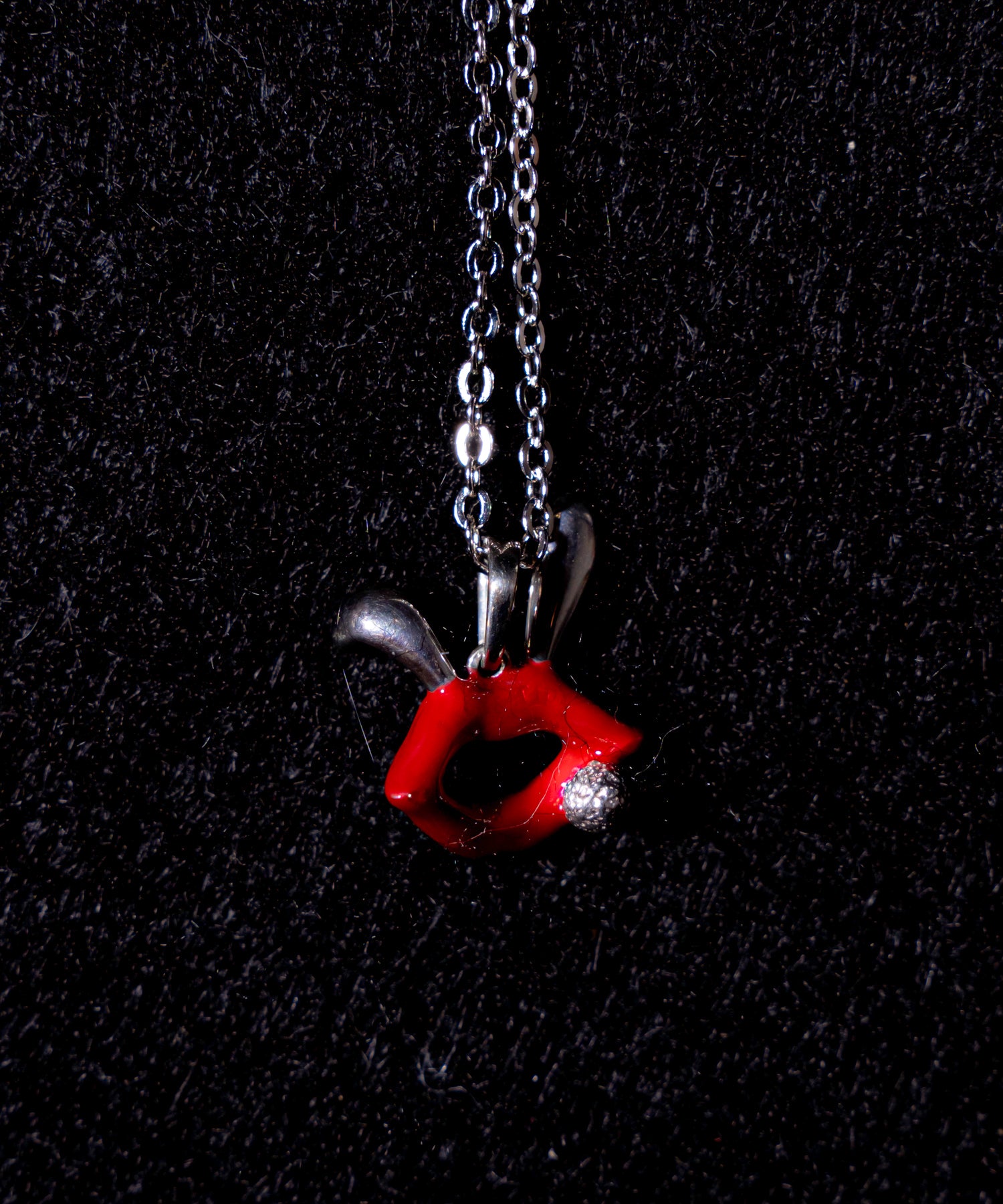 【受注生産】Lips & Tips(リップス&ティップス) ROUGE LIP BUNNY CHARM / SILVER