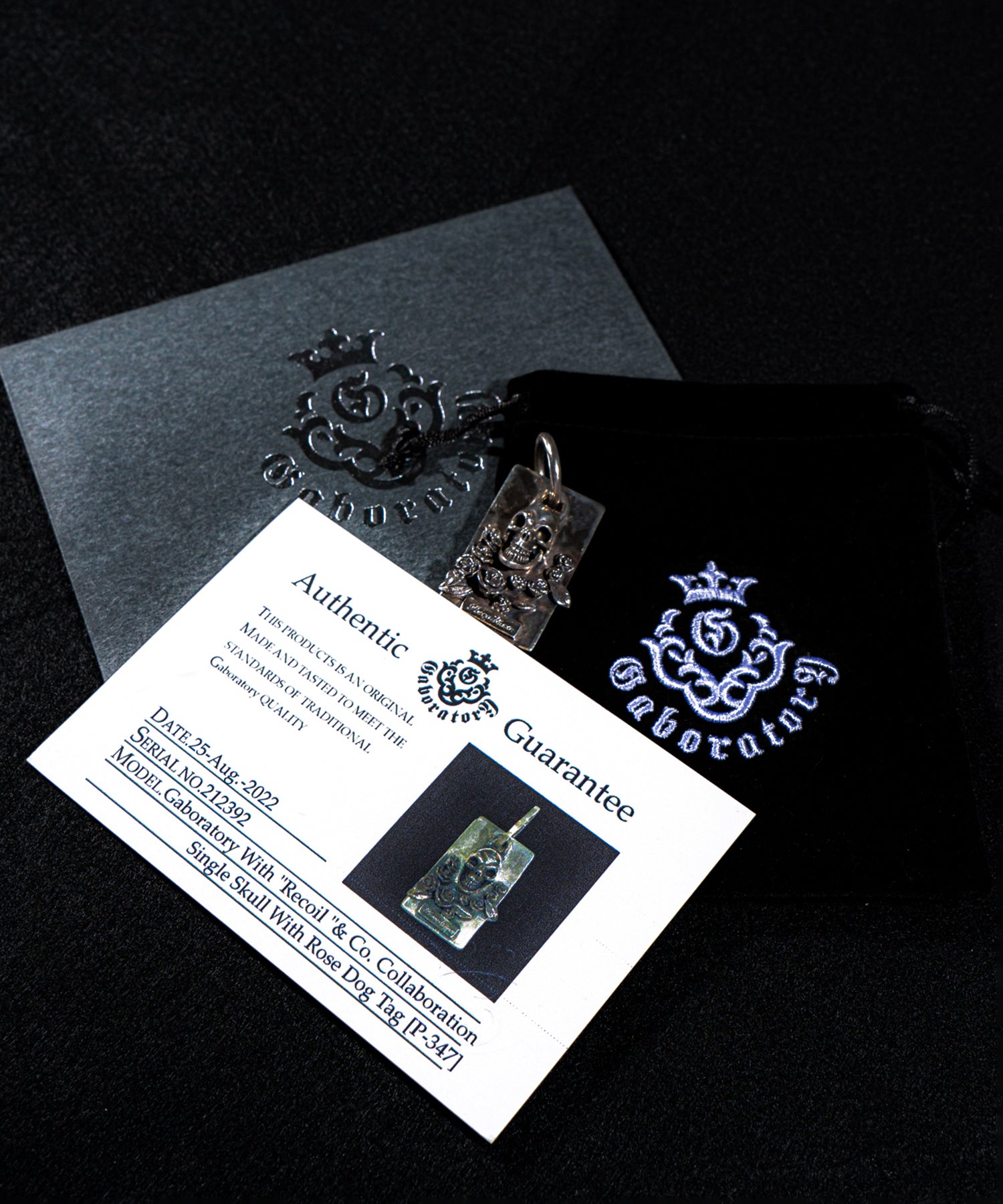 Gaboratory with Recoil&Co.(ガボラトリー × リコイルアンドコー)Single Skull with Rose Dogtag