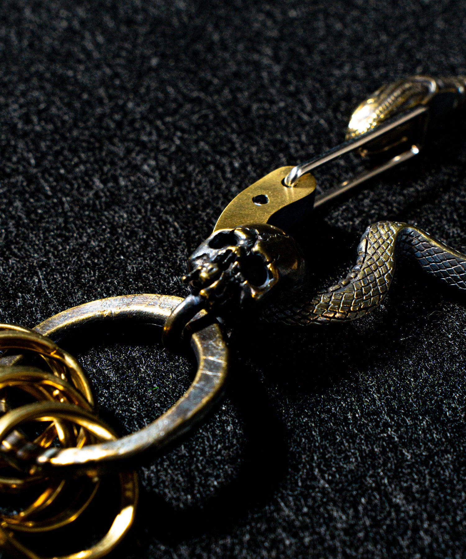 ROSH (ロッシュ)Snake&Skull Keychain / BRASS