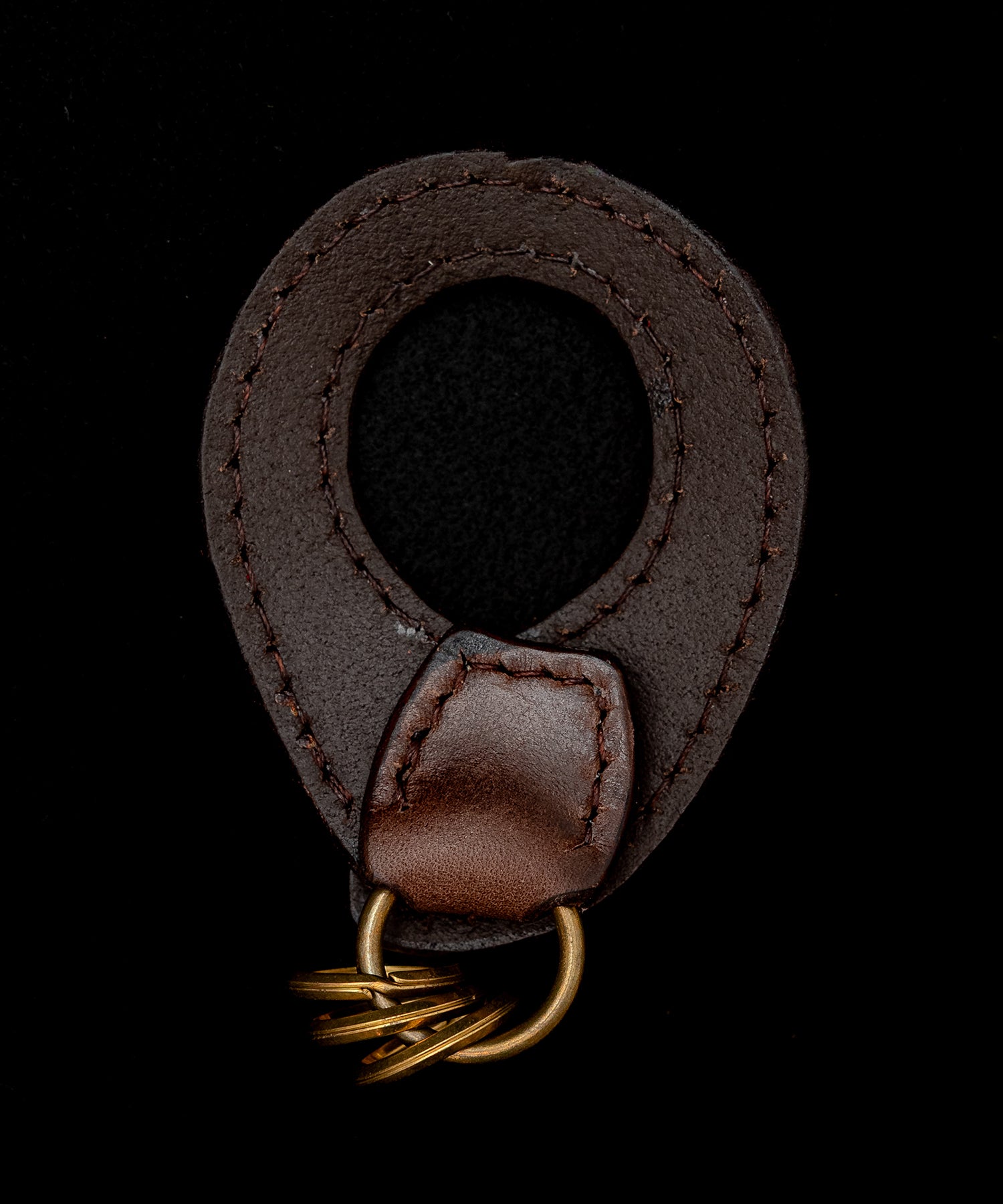 ZOOL LEATHER(ズールレザー)Oval Leathet Keyholder With Stitching