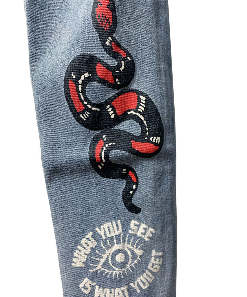SWITCHBLADE （スイッチブレード）GRAPHIC PRINT DENIM PT 【INDIGO】
