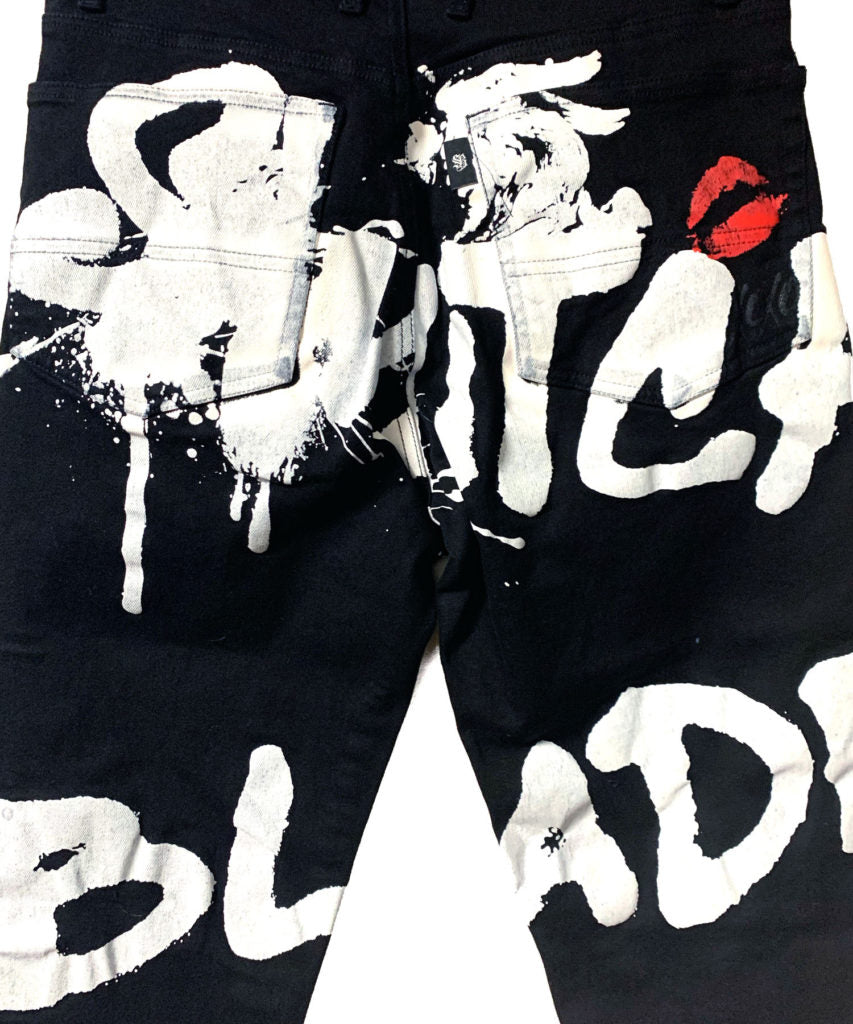 SWITCHBLADE （スイッチブレード）GRAPHIC PRINT DENIM PT 【BLACK】