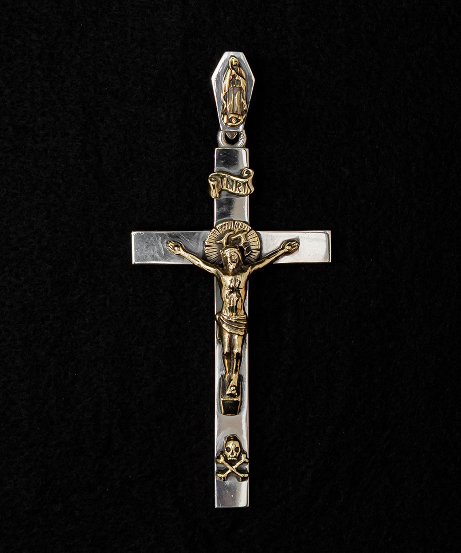TRAPNEST特注】ROSH （ロッシュ）Crucifix Pendant SILVER × BRASS