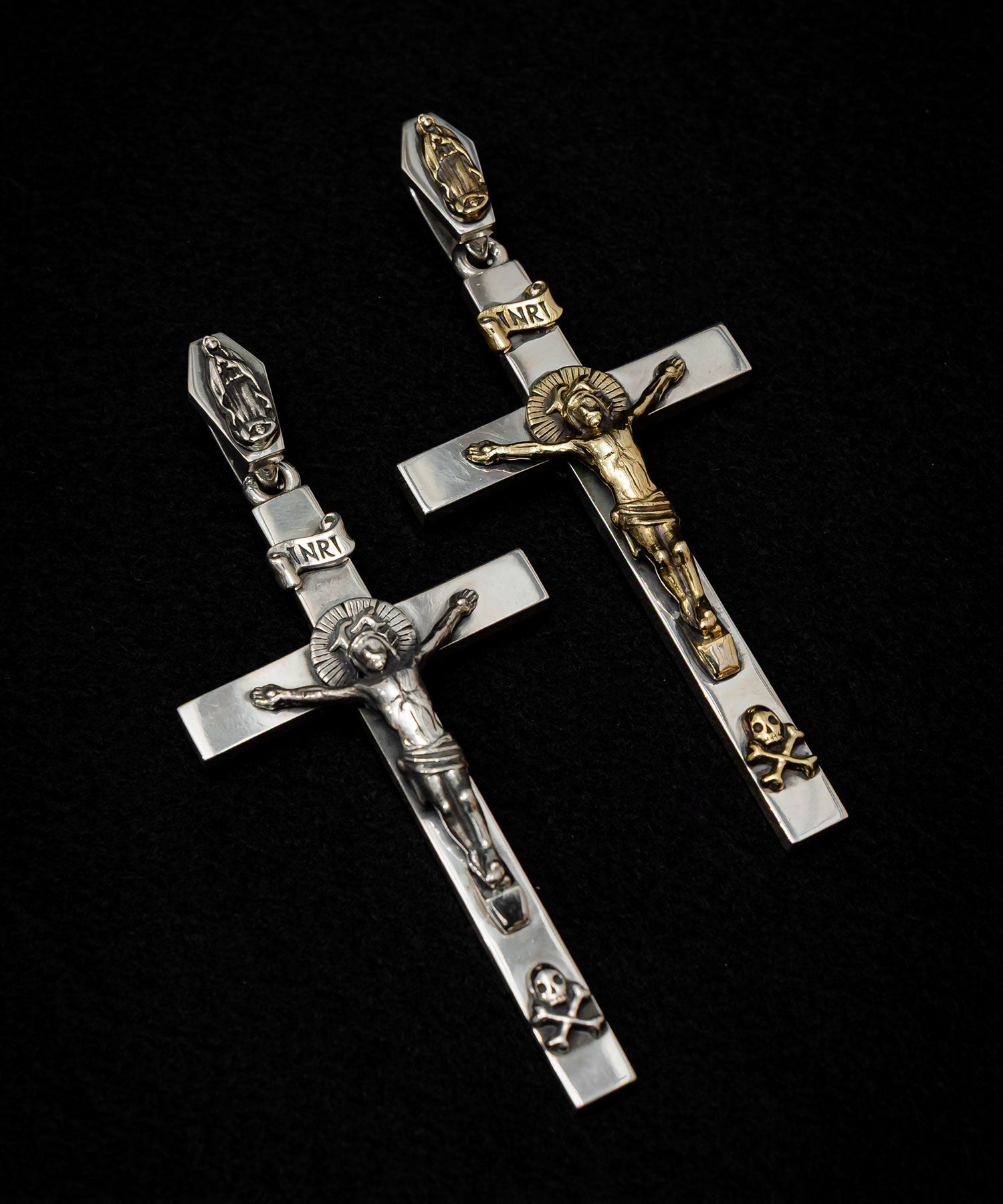【TRAPNEST特注】ROSH （ロッシュ）Crucifix Pendant SILVER × BRASS