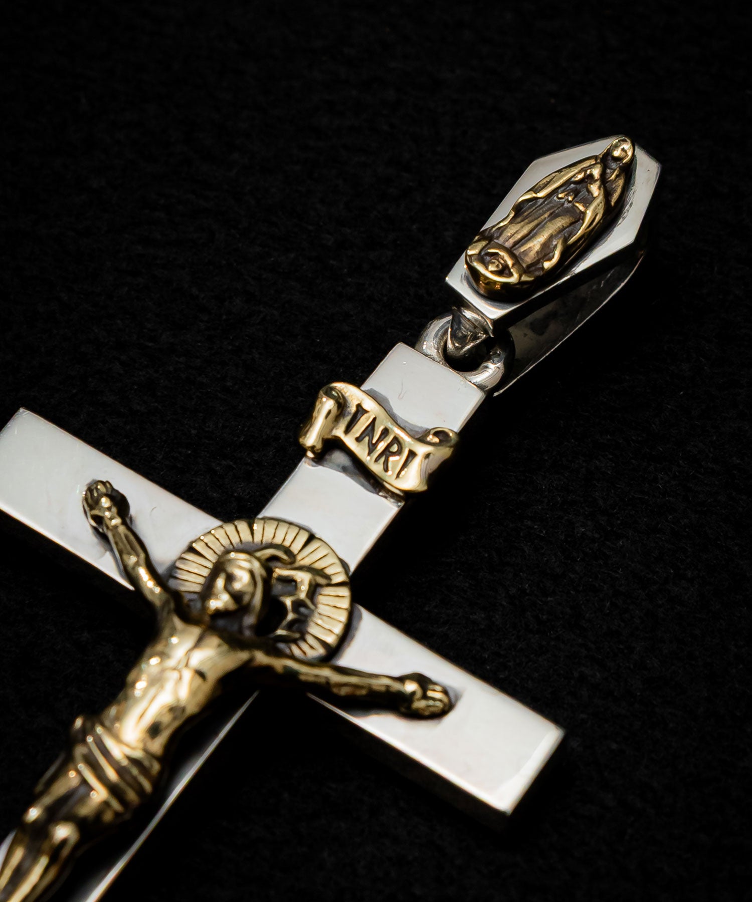 TRAPNEST特注】ROSH （ロッシュ）Crucifix Pendant SILVER × BRASS