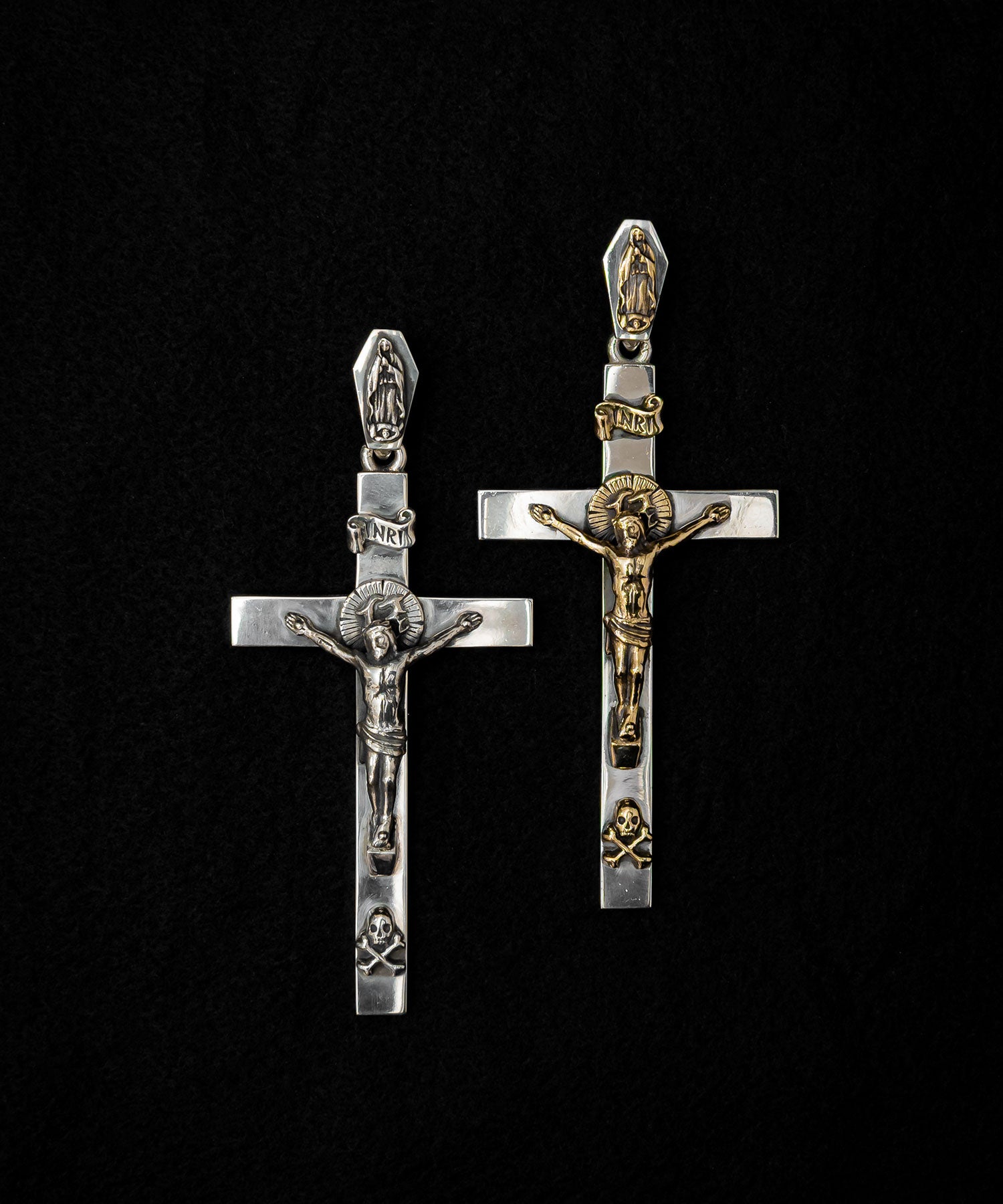 【TRAPNEST特注】ROSH （ロッシュ）Crucifix Pendant SILVER × BRASS